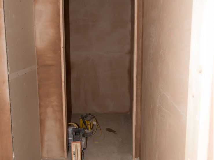 plastering the toilet area now complete