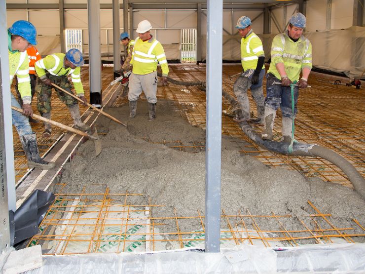 laying concrete insulated floor