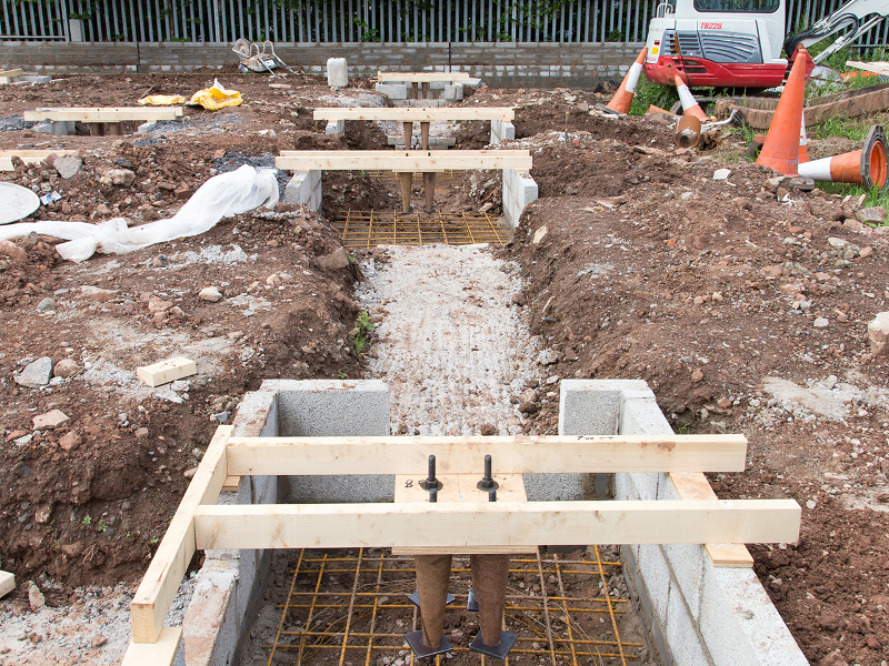 foundation anchor point read for pouring concrete