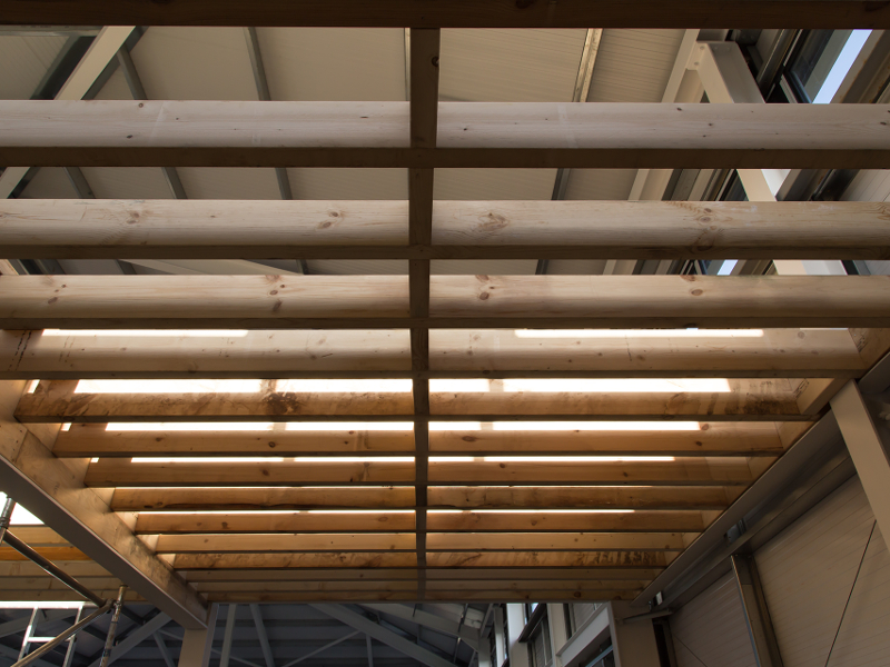 upper office area joists installed and ready for boarding and partitions