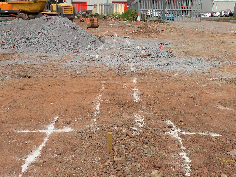 mark out area for excavating